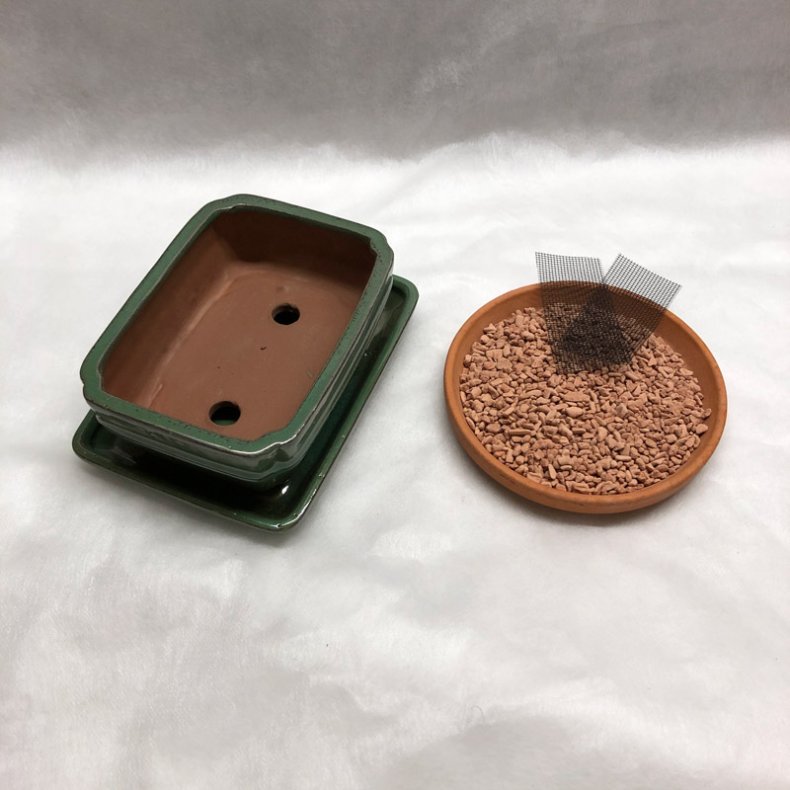 Bonsai-skl, str. 1, glaseret, rektangulr, grn