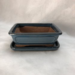 Bonsai-skl, str. 1, glaseret, rektangulr med kant, bl