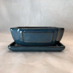 Bonsai-skl, str. 2, glaseret, rektangulr, bl