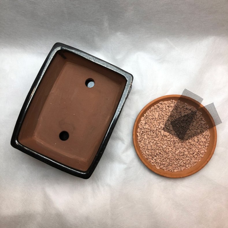 Bonsai-skl, str. 2, glaseret, rektangulr, sort