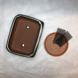 Bonsai-skl, str. 3, glaseret, rektangulr, grn