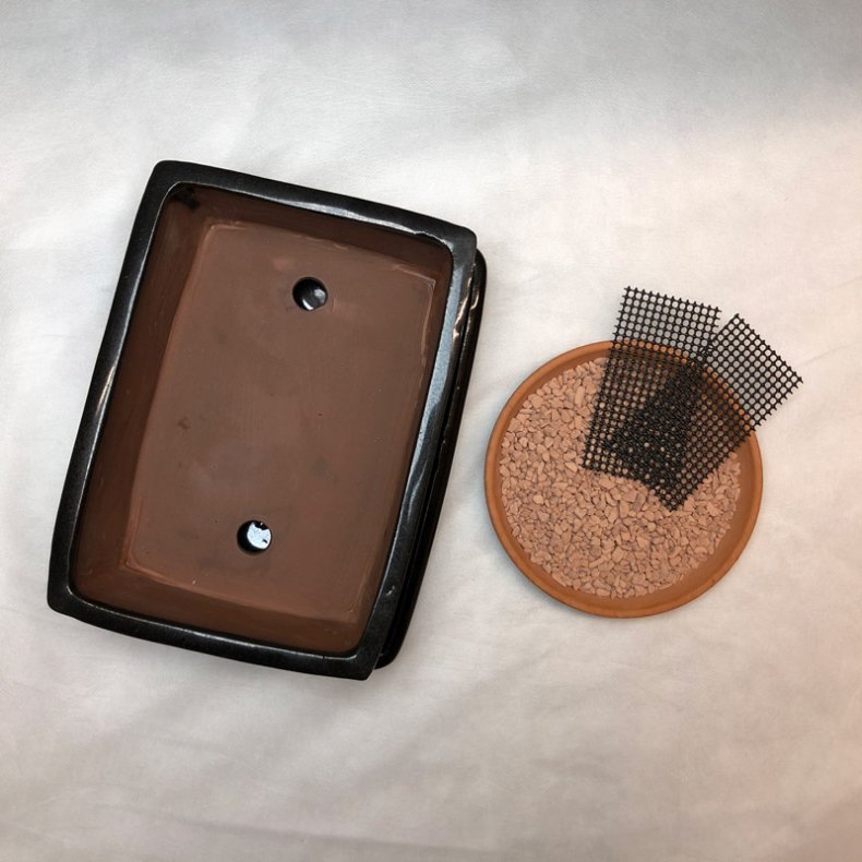 Bonsai-skl, str. 3, glaseret, rektangulr, sort