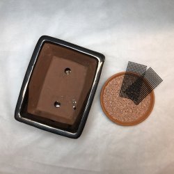 Bonsai-skl, str. 3, glaseret, rektangulr med kant, kobber