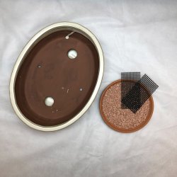 Bonsai-skl, str. 4, glaseret, oval, creme