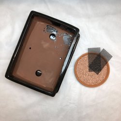 Bonsai-sk�l, str. 4, glaseret, rektangul�r, sort