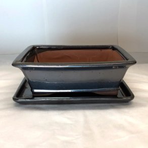 Bonsai-skl, str. 4, glaseret, rektangulr med kant, kobber