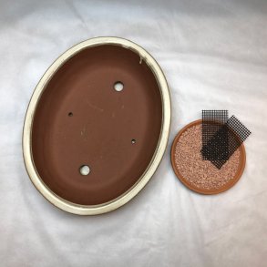 Bonsai-skl, str. 5, glaseret, oval, creme