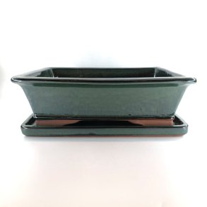 Bonsai-skl, str. 6, glaseret, rektangulr, grn