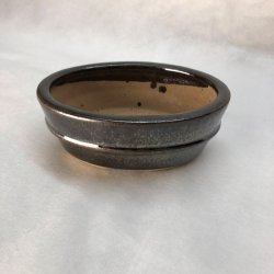 Bonsai-skl, str. 0, glaseret, oval, kobber