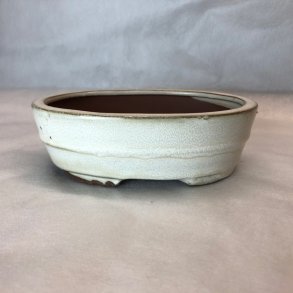 Bonsai-skl, str. 0, glaseret, oval, creme