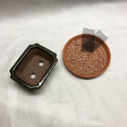 Bonsai-skl, str. 0, glaseret, rektangel med kant, grnmeleret