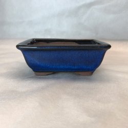 Bonsai-skl, str. 0, glaseret, rektangulr med kant, bl