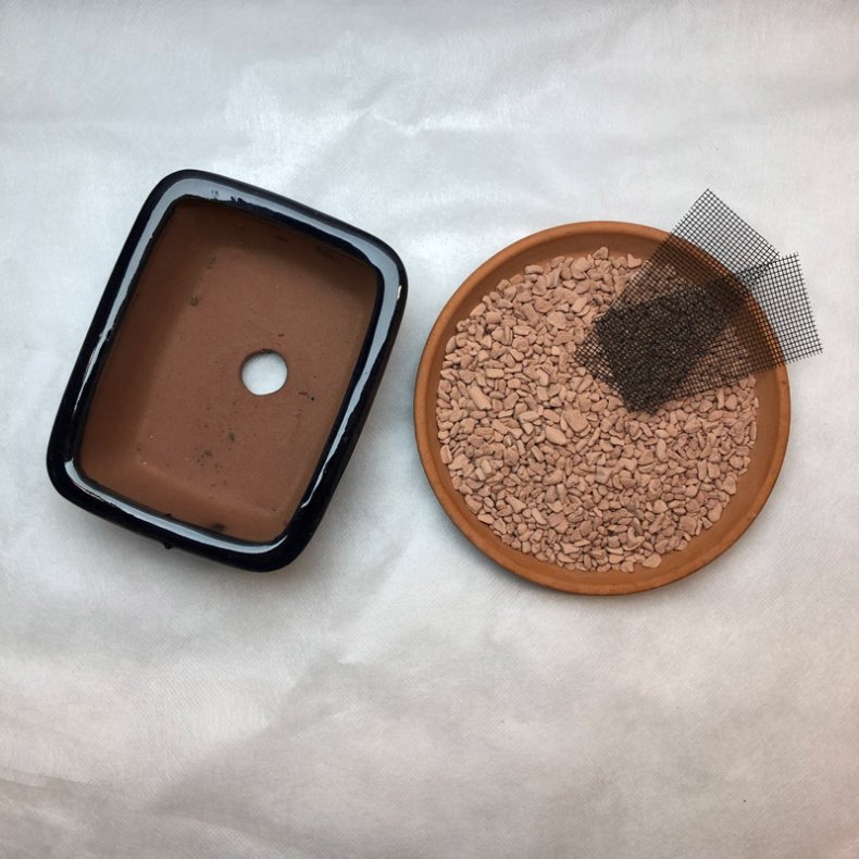 Bonsai-skl, str. 0, glaseret, rektangulr, mrkebl