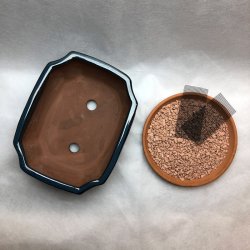 Bonsai-skl, str. 2, glaseret, rektangulr, mrkebl