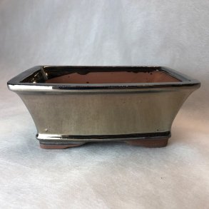 Bonsai-sk�l, str. 2, glaseret, rektangul�r med kant, kobber