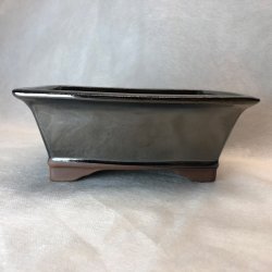 Bonsai-sk�l, str. 3, glaseret, rektangul�r med kant, kobber