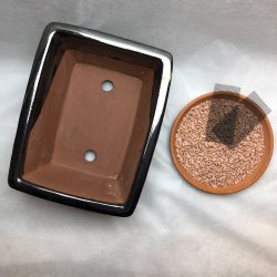 Bonsai-skl, str. 3, glaseret, rektangulr med kant, kobber