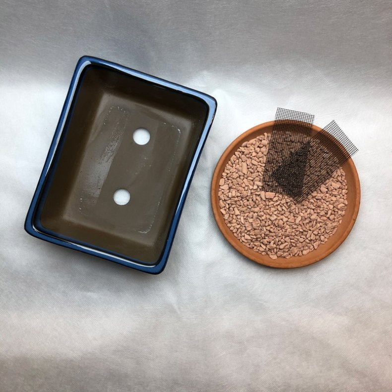 Bonsai-skle, JAP-3ST, glaseret, rektangulr, kongebl