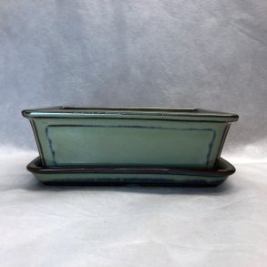 Bonsai-skl, JAP-L, glaseret, rektangulr med kant, flaskegrn