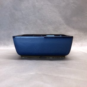 Bonsai-sk�l, JAP-M, glaseret, rektangul�r, kongebl�