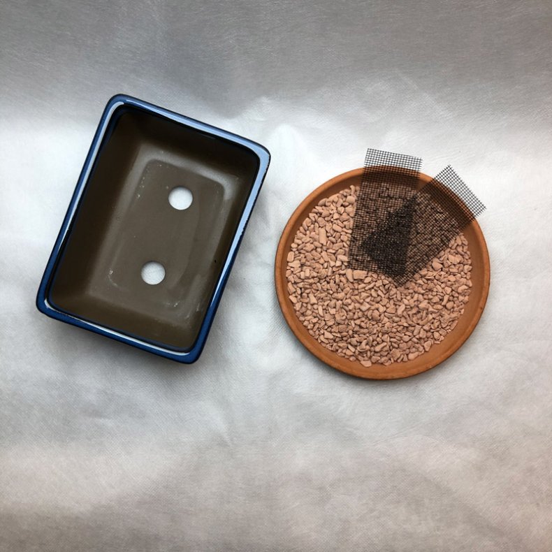 Bonsai-skle, JAP-3ST, glaseret, rektangulr, kongebl