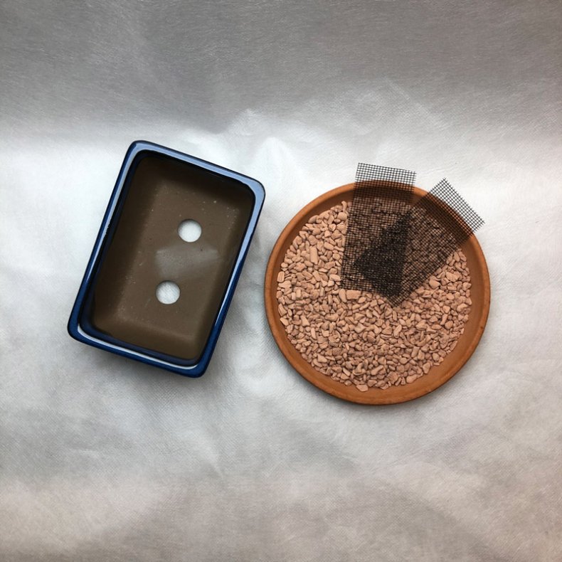 Bonsai-skle, JAP-3ST, glaseret, rektangulr, kongebl