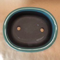 Bonsai-skl, JAP3-M, glaseret, oval, flaskegrn