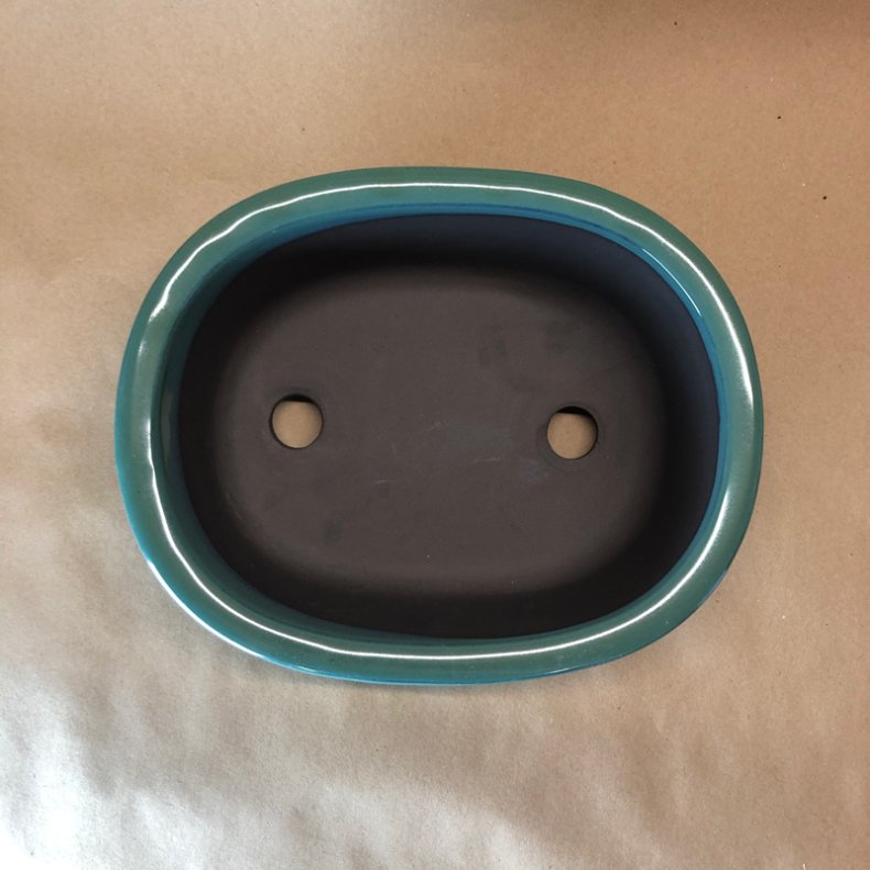 Bonsai-skl, JAP3-S, glaseret, oval, flaskegrn