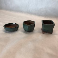 Bonsai-sk�le, MINI, glaseret m�rkegr�n