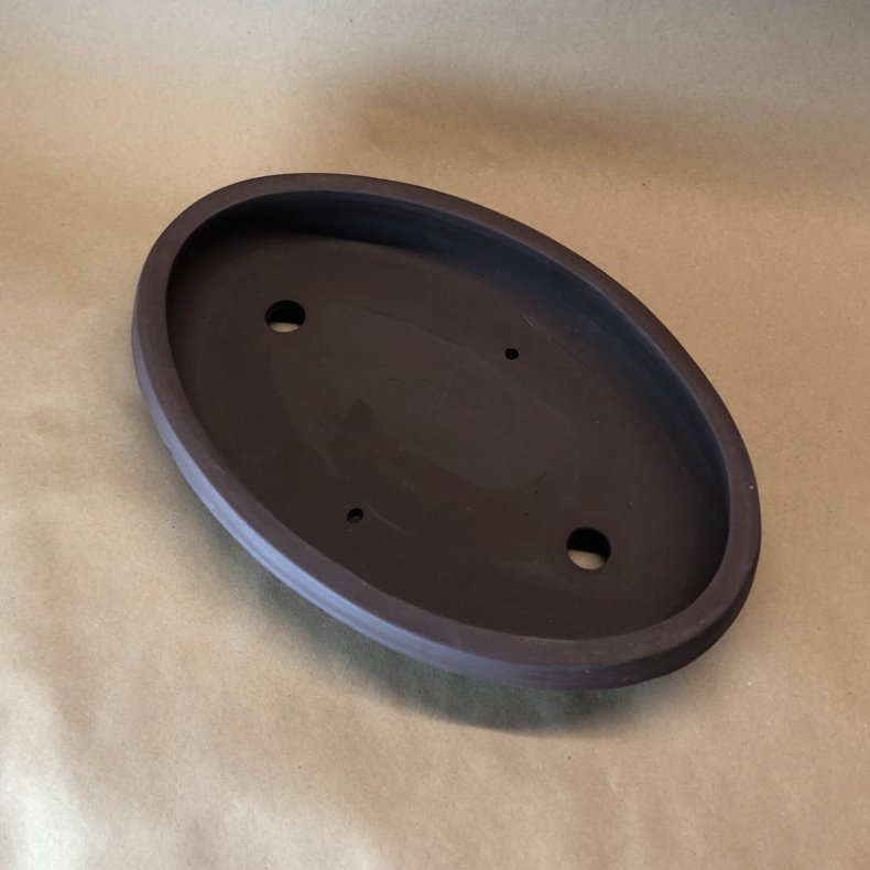 Bonsai-skl, uglaseret, oval