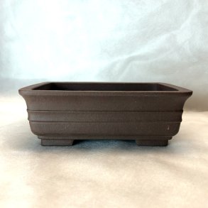 Bonsai-sk�l, str. 1, uglaseret, rektangel, buet kant